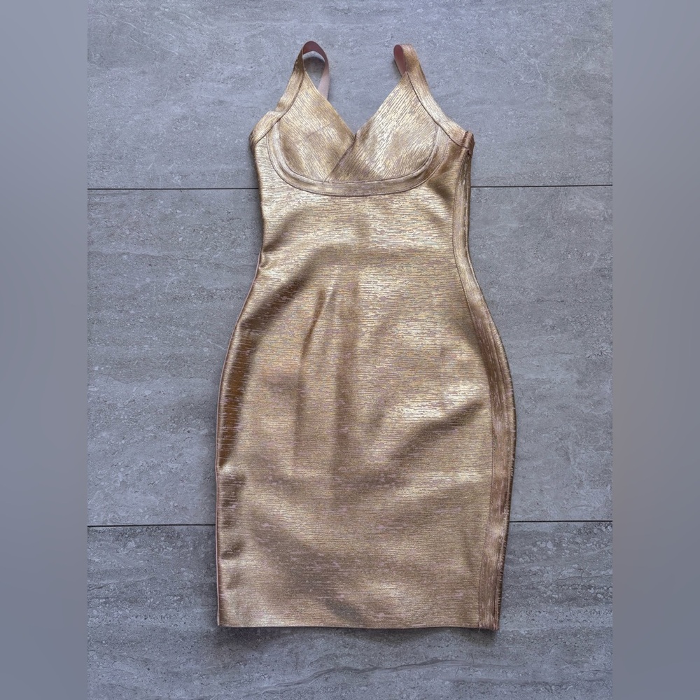 Shimmering Gold Bodycon Dress